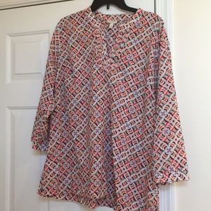 Talbots Tunic colorful design in 100% cool cotton